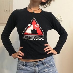 White Stripes Long Sleeve Band Tee